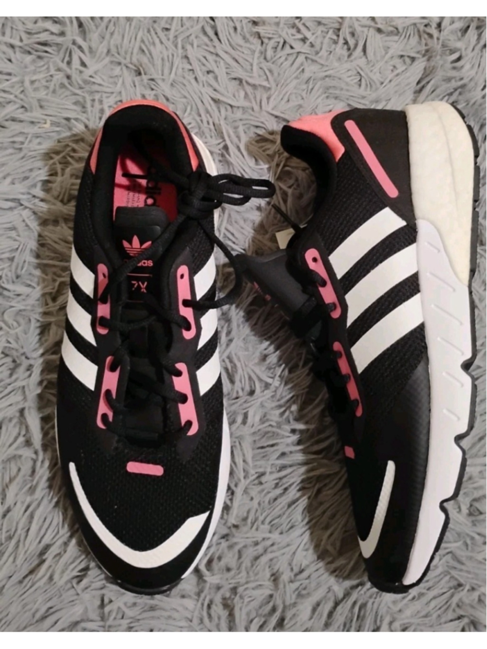 Adidas Boost Zx 1k Women Size 11 Low Top Black White Lace Up Running Shoe FX672